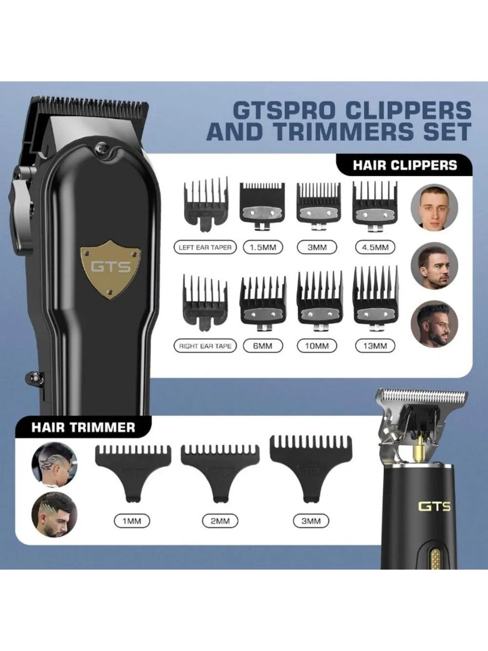 Men's Hair Clippers & Trimmers Set - Electric Barber Clippers with Box, Gifts